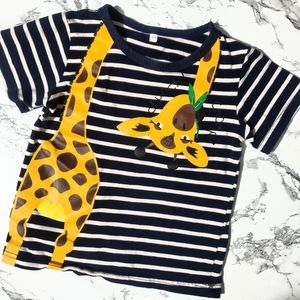 Giraffe 🦒 "CRUNCHY, CHOMP" STRIPED TSHIRT
